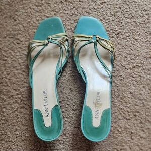 Ann Taylor Women's Teal and Green Strappy heels